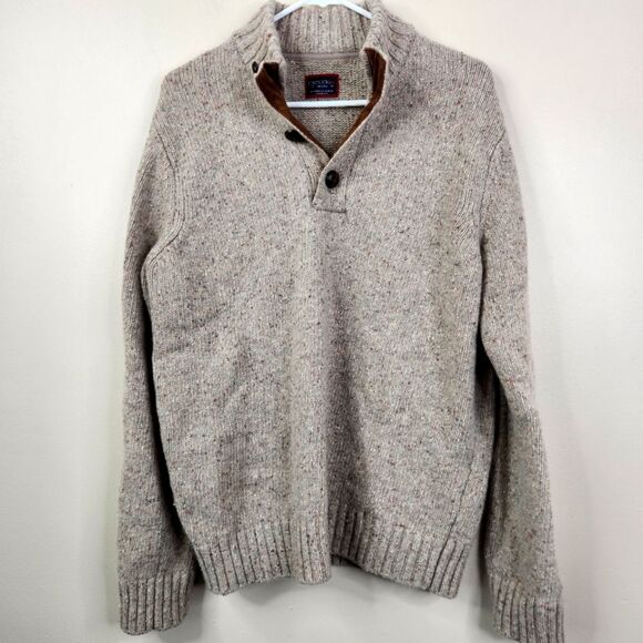 UNTUCKit Vangone Regular Fit Lambswool and Nylon Long Sleeve Henley Sweater M - Picture 1 of 7